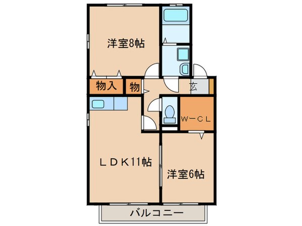 フロ－ラティＢの物件間取画像